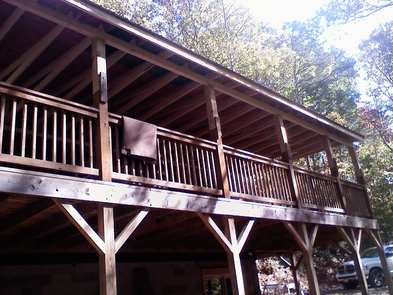 Timber framing under a new elevated porch and deck — Roof Leak Repair in Gypsum by Roofing Brothers